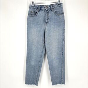 Talula High Waisted Cropped Jeans Sz 27 Raw Hem Vintage Feel Soft Comfy Relaxed